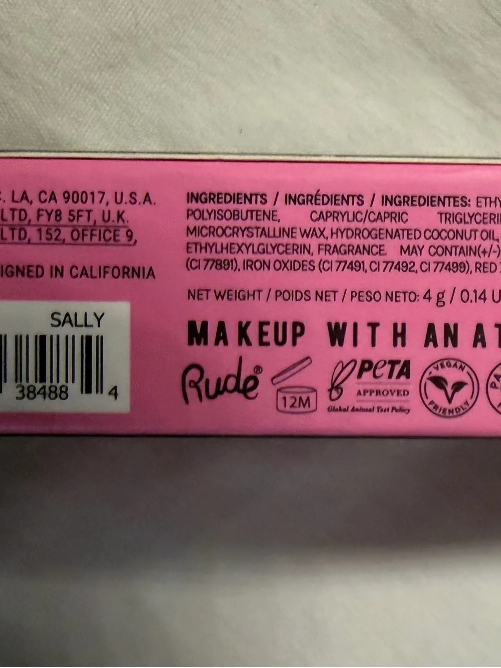 RUDE Lipstick Packaging in Vibrant Pink — Sally Peanut Gang